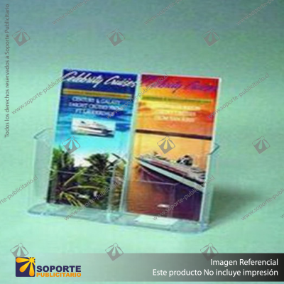 1-TIER LOW BACK 2-PCOKET HOLDER 1/3 A4 (W/DIVIER), CLEAR