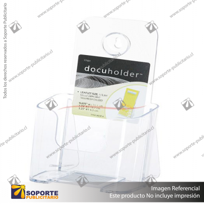 1-TIER WALL MOUNT HIGH BACK HOLDER (PORTRAIT) 1/3 A4 CLEAR