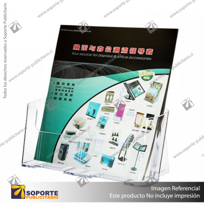 1-TIER WALL MOUNT HIGH BACK HOLDER (PORTRAIT) A4 CLEAR
