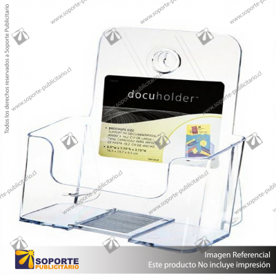 1-TIER WALL MOUNT HIGH BACK HOLDER (PORTRAIT) A5 CLEAR