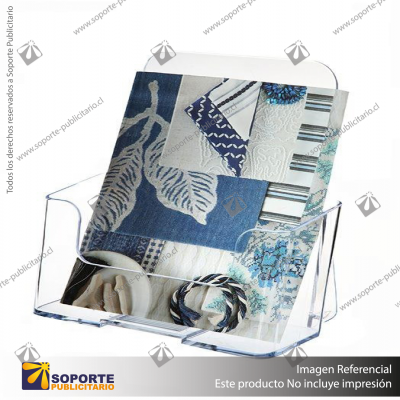 1-TIER WALL MOUNT HIGH BACK HOLDER (PORTRAIT) A5 CLEAR