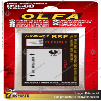 100MM BSF-6B FLEXIBLE DUAL-EDGE SCRAPER BLADE - 6 PACK VARIATION: DEFAULT TITLE