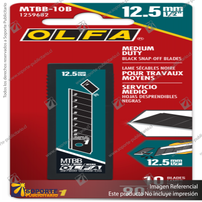 12.5MM MTBB-10B MEDIUM DUTY BLACK SNAP BLADES, 10PK VARIATION: DEFAULT TITLE