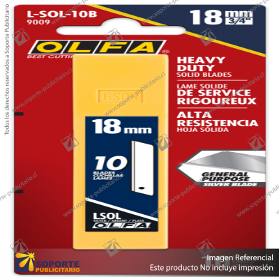 18MM L-SOL-10B SOLID SILVER BLADE - 10 PACK VARIATION: DEFAULT TITLE