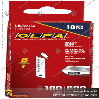 18MM LB SILVER SNAP BLADE - 5, 10, 30, 50 OR 100 PACKS VARIATION: LB-10B