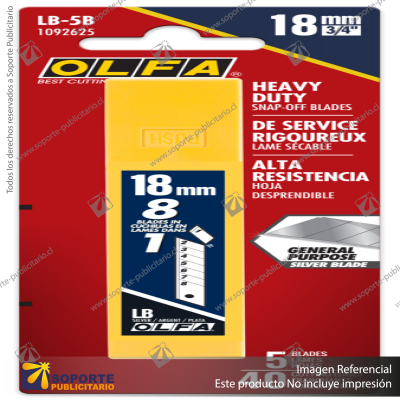 18MM LB SILVER SNAP BLADE - 5, 10, 30, 50 OR 100 PACKS VARIATION: LB-5B