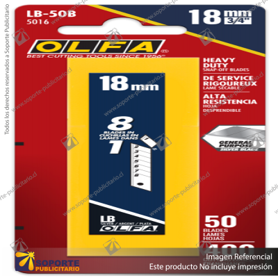 18MM LB SILVER SNAP BLADE - 5, 10, 30, 50 OR 100 PACKS VARIATION: LB/CP100