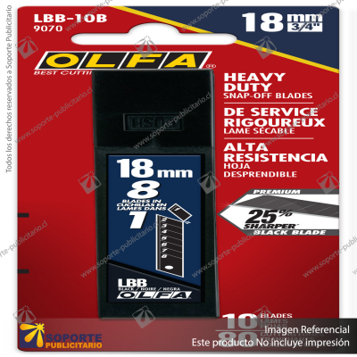 18MM LBB ULTRA-SHARP BLACK SNAP BLADE - 10, 50, OR 100 PACKS VARIATION: 10 PK