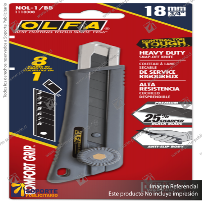 18MM NOL-1/BB RUBBER-GRIP RATCHET-LOCK UTILITY KNIFE VARIATION: DEFAULT TITLE