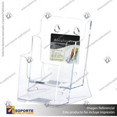 2-TIER WALL MOUNT HIGH BACK HOLDER (PORTRAIT) 1/3 A4 CLEAR