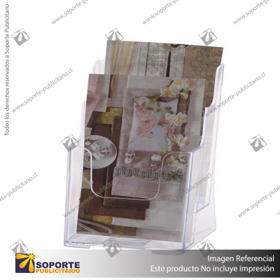 2-TIER WALL MOUNT HIGH BACK HOLDER (PORTRAIT) 1/3 A4 CLEAR