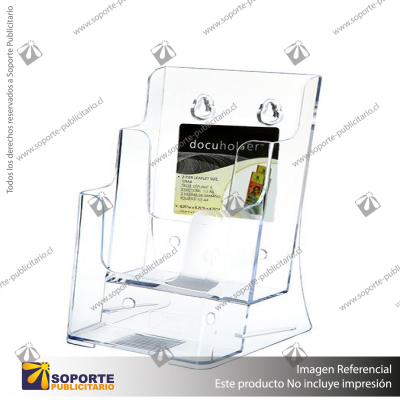 2-TIER WALL MOUNT HIGH BACK HOLDER (PORTRAIT) 1/3 A4 CLEAR