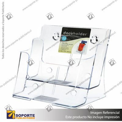 2-TIER WALL MOUNT HIGH BACK HOLDER (PORTRAIT) A5 CLEAR