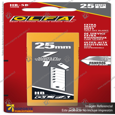 25MM HB SILVER SNAP BLADE - 5, 10, 20 OR 40 PACK VARIATION: HB-10B