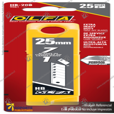 25MM HB SILVER SNAP BLADE - 5, 10, 20 OR 40 PACK VARIATION: HB-20B