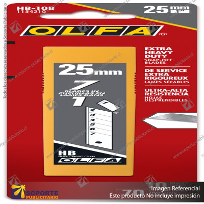 25MM HB SILVER SNAP BLADE - 5, 10, 20 OR 40 PACK VARIATION: HB/CP40