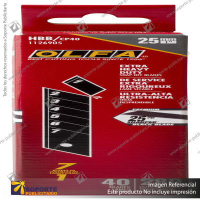 25MM HBB ULTRA-SHARP BLACK SNAP BLADE - 5, 10, 20, OR 40 PACKS VARIATION: HBB-10B