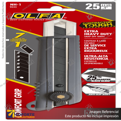 25MM NH-1 RUBBER GRIP RATCHET-LOCK UTILITY KNIFE VARIATION: DEFAULT TITLE