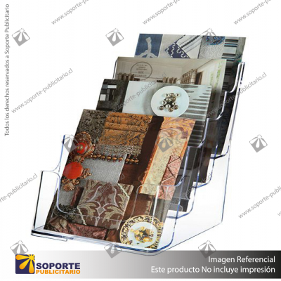 4-TIER WALL MOUNT HIGH BACK HOLDER (PORTRAIT) A5 CLEAR