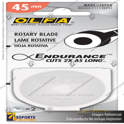 45MM TUNGSTEN STEEL ENDURANCE ROTARY BLADE, 1 OR 2 PACK VARIATION: 2PK