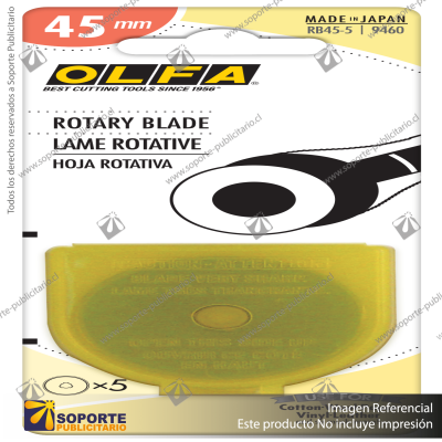 45MM TUNGSTEN STEEL ROTARY BLADE - 1, 2, 5, OR 10 PACKS VARIATION: RB45-5