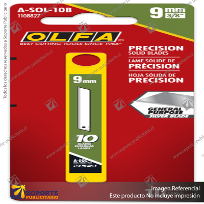 9MM A-SOL/10B SOLID BLADES - 10 PACK VARIATION: DEFAULT TITLE