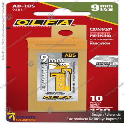 9MM AB-S STAINLESS STEEL SNAP BLADES - 10 OR 50 PACK VARIATION: AB-50S