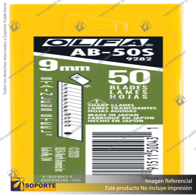 9MM AB-S STAINLESS STEEL SNAP BLADES - 10 OR 50 PACK VARIATION: AB-50S