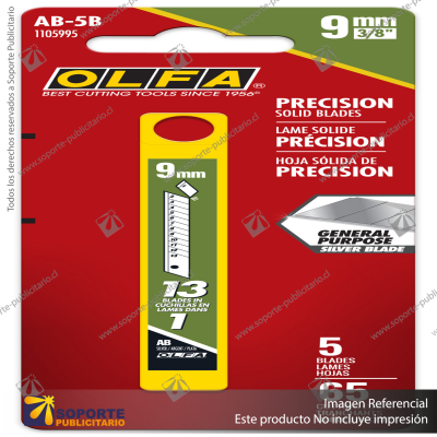 9MM AB SILVER SNAP BLADES - 5, 10 OR 50 PACK VARIATION: AB-50B