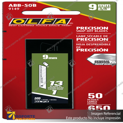 9MM ABB BLACK SNAP BLADES - 10 OR 50 PACK VARIATION: ABB-10B