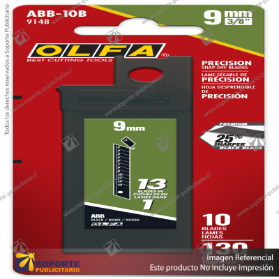 9MM ABB BLACK SNAP BLADES - 10 OR 50 PACK VARIATION: ABB-50B