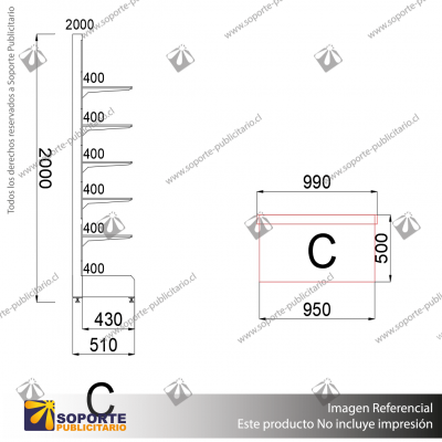 A- NAVE MURAL 1 – GONDOLA MURAL 2000X990X500