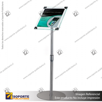 A4 FLOOR STAND WITH EXTENSION POLE, CLEAR