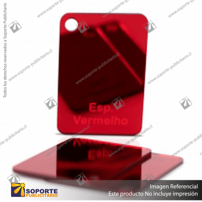 ACRILICO ESPEJO ROJO 2 X 1000 X 2000