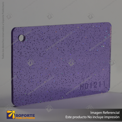 ACRILICO GLITTER CLEAR PURPLE NOVO 3MM