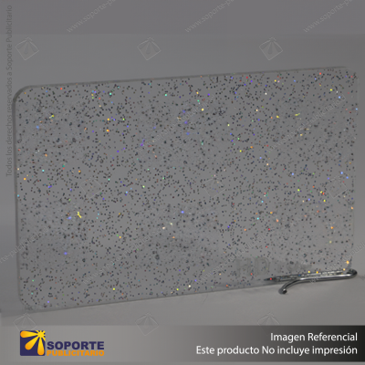 ACRILICO GLITTER CLEAR RAINBOW NOVO 3MM