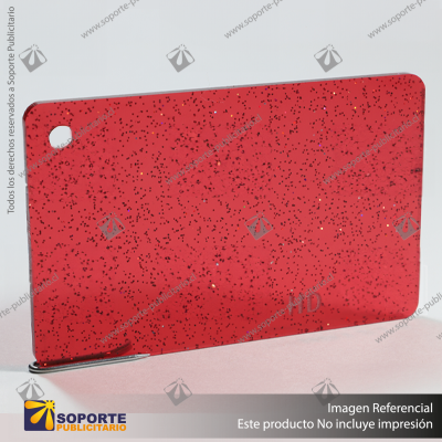 ACRILICO GLITTER CLEAR RED NOVO 3MM