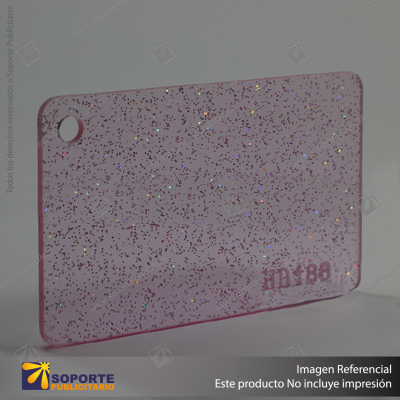 ACRILICO GLITTER CLEAR ROSE NOVO 3MM