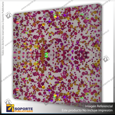 ACRILICO GLITTER CONFETTI DOTS PINK GOLD NOVO 3MM