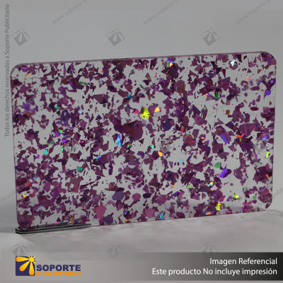 ACRILICO GLITTER CONFETTI FLAKE PINK NOVO 3MM