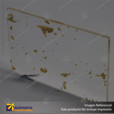 ACRILICO GLITTER FOIL GOLD CLEAR NOVO 3MM