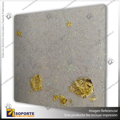 ACRILICO GLITTER GOLD FOIL RAINBOW CLEAR NOVO 3MM