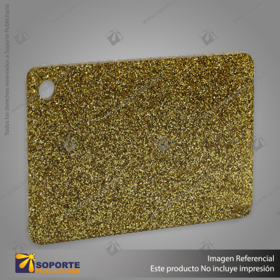 ACRILICO GLITTER GOLD NOVO 3MM