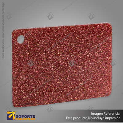 ACRILICO GLITTER RED GOLD NOVO 3MM
