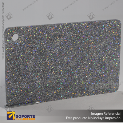 ACRILICO GLITTER SILVER RAINBOW NOVO 3MM