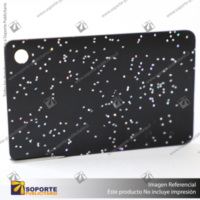 ACRILICO GLITTER SOFT RAINBOW BLACK - BICOLOR