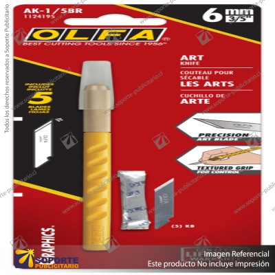 AK-1/5B GRAPHIC ART KNIFE WITH 5 REPLACEMENT BLADES VARIATION: PRO