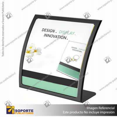 ANTI-GLARE CURVED SIGN HOLDER A4 BLACK