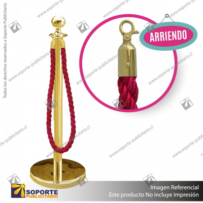ARRIENDO DIARIO POSTE EMPERADOR DORADO CON CORDON ROJO