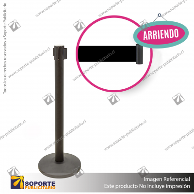 ARRIENDO DIARIO POSTE NEGRO CON CINTA RETRáCTIL NEGRA